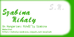 szabina mihaly business card